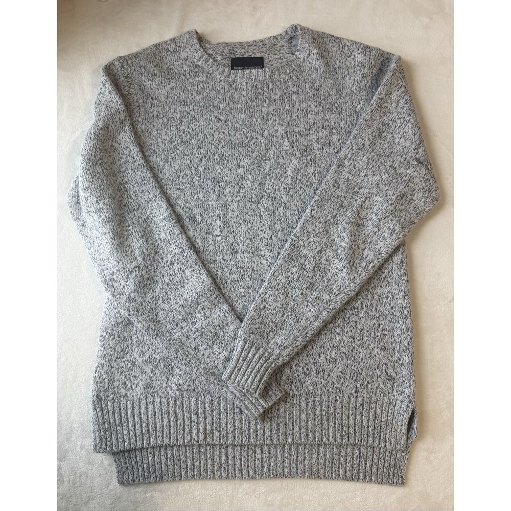 Modern Amusement Knit Pullover‎ Sweater Gray Crewneck Long Sleeve Men's Size M